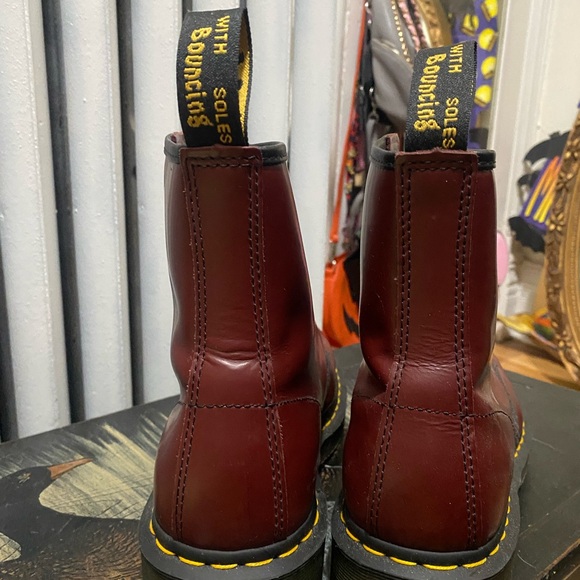 Dr. Martens 1460 SMOOTH LEATHER LACE UP BOOTS in “Cherry Red” - Picture 7 of 8